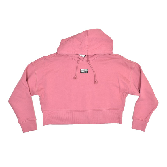 Adidas Originals Pink Cropped Hoodie Women's Regular Size L - Picture 1 of 8